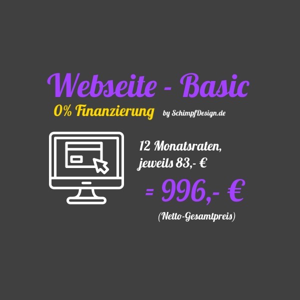 Webseite - Basic (0% Finanzierung à 12 Raten)