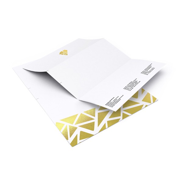 Briefpapier DIN A4 - Heißfolie Gold - 4+F/4 farbig (beidseitig bedruckt)